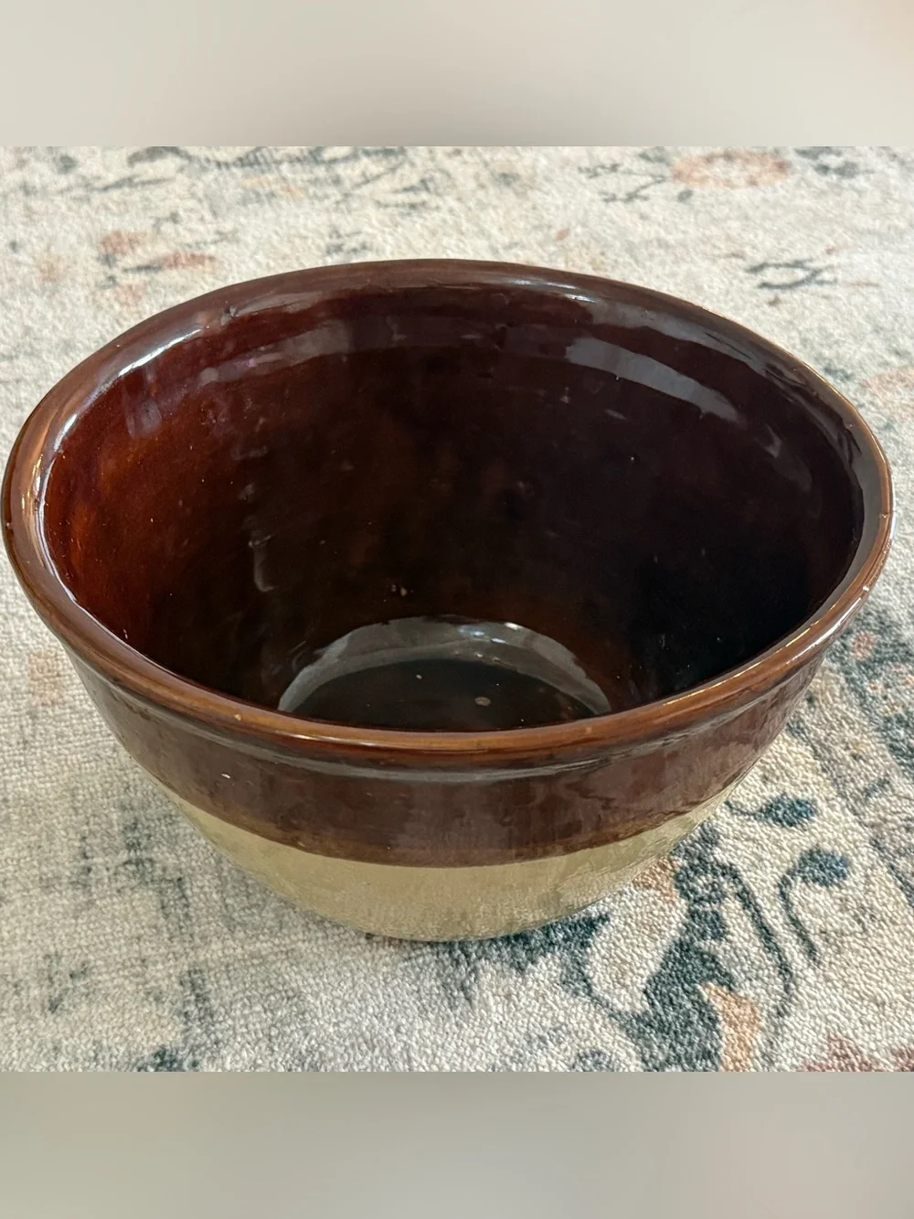 Vintage Yellowware Mixing Bowl | Antique Americana Farmhouse Stoneware